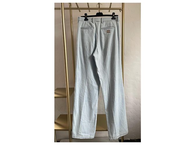 Miu Miu Blue Chambray Denim Jeans - view 2