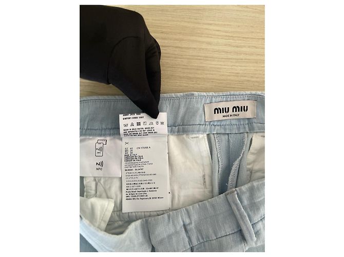 Miu Miu Blue Chambray Denim Jeans - view 3