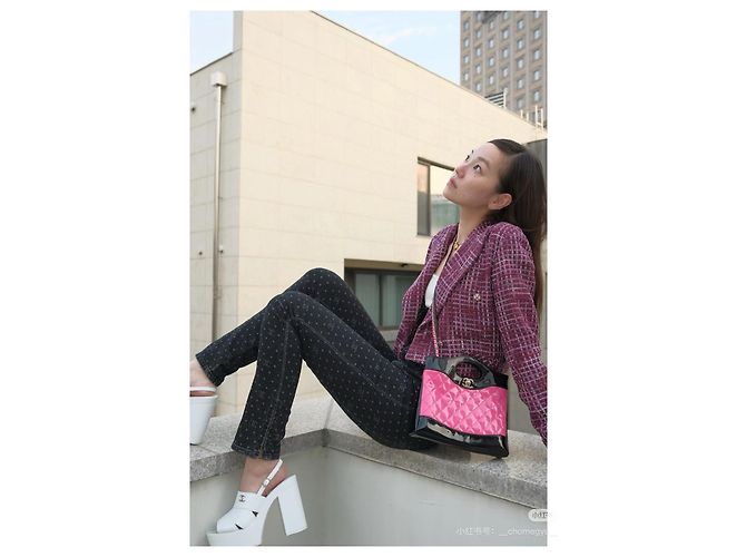 Chaqueta CHANEL 23S de tweed a cuadros Burgundy - vista 5