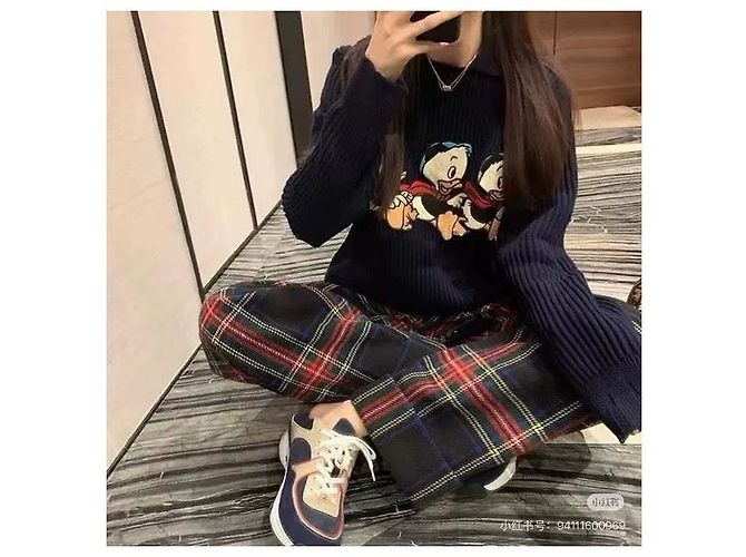 Gucci Disney x Gucci Donald Duck Strickpullover Navy Wolle - Ansicht 5