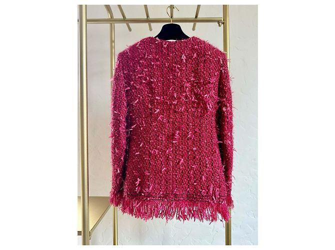 Chanel Metropole Tweed Jacke Rot Gr. 36 - Ansicht 2