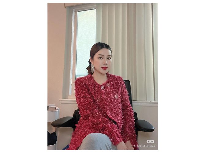 Chanel Metropole Tweed Jacke Rot Gr. 36 - Ansicht 5