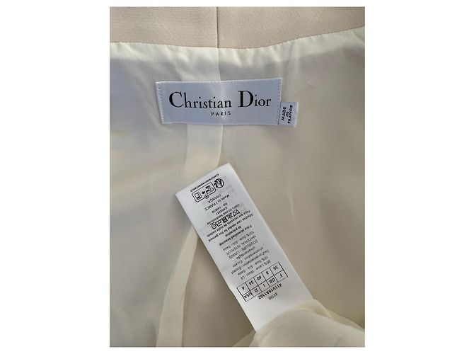Dior Silk Embroidered Coat Ecru - view 3