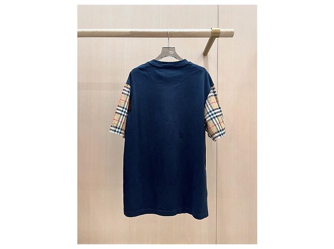 Burberry Schwarzes Oberteil aus Wolle mit Plaid Patchwork - Ansicht 2
