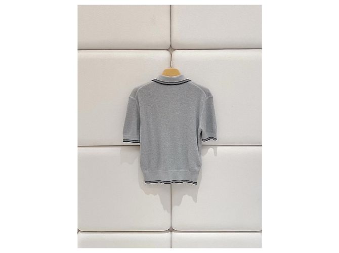 Top a maniche corte a righe in cotone Miu Miu Sailboat - vista 2