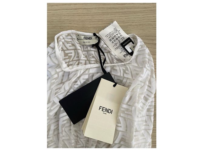 Fendi White Sheer Polyamide Top M - view 3