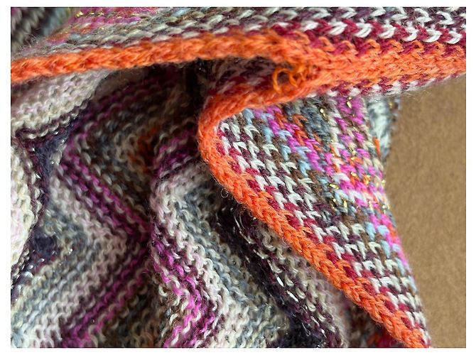 Missoni Strick Poncho Zickzack Wolle Mehrfarbig - Ansicht 10