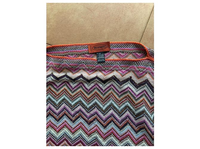 Missoni Strick Poncho Zickzack Wolle Mehrfarbig - Ansicht 3