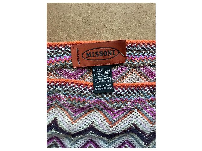 Missoni Strick Poncho Zickzack Wolle Mehrfarbig - Ansicht 4