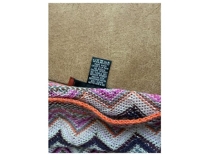 Missoni Strick Poncho Zickzack Wolle Mehrfarbig - Ansicht 5
