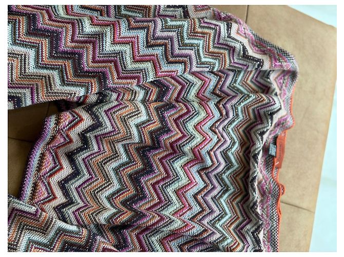 Missoni Strick Poncho Zickzack Wolle Mehrfarbig - Ansicht 7