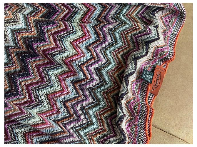 Missoni Strick Poncho Zickzack Wolle Mehrfarbig - Ansicht 8