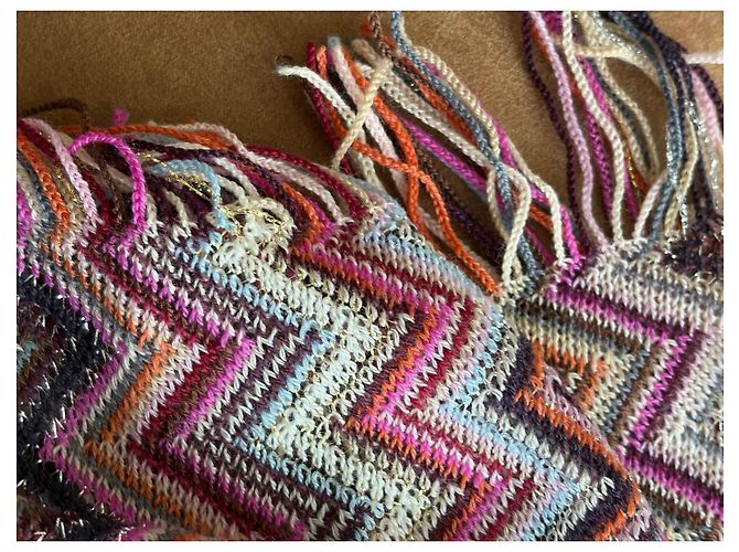 Missoni Strick Poncho Zickzack Wolle Mehrfarbig - Ansicht 9