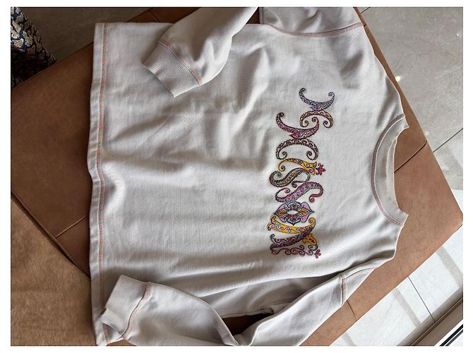 Missoni Pullover Baumwolle Beige mit Paisley-Print - Ansicht 3