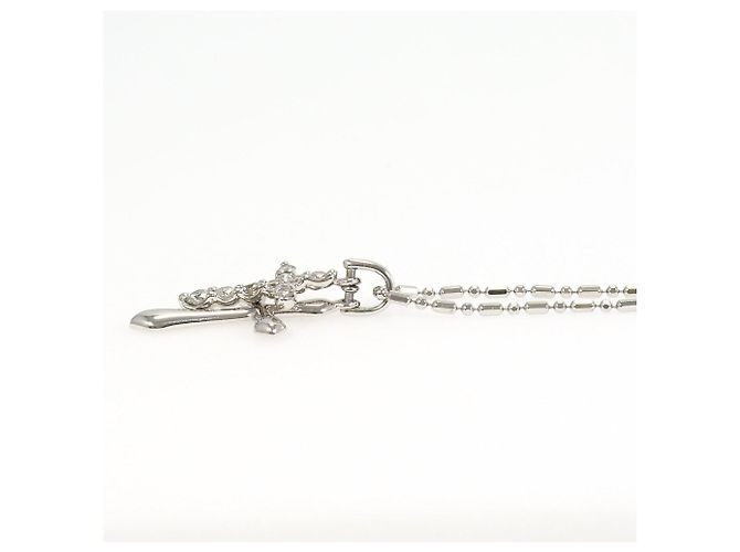 Autre Marque Platinhalskette mit Diamantanhänger - Ansicht 2