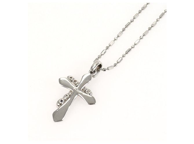 Autre Marque Platinhalskette mit Diamantanhänger - Ansicht 3