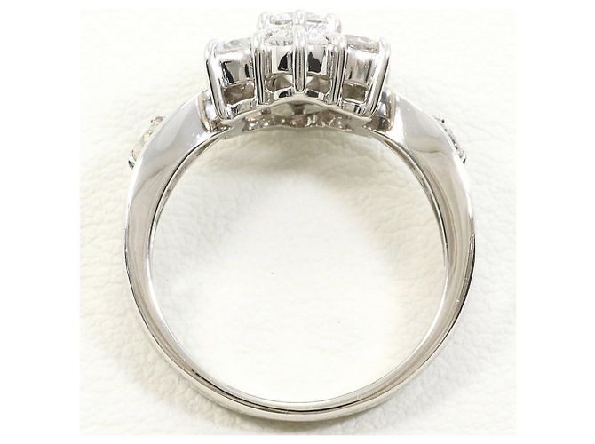 Autre Marque Platinum Band Ring with Diamond - view 3