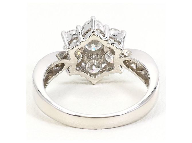 Autre Marque Platinum Band Ring with Diamond - view 4