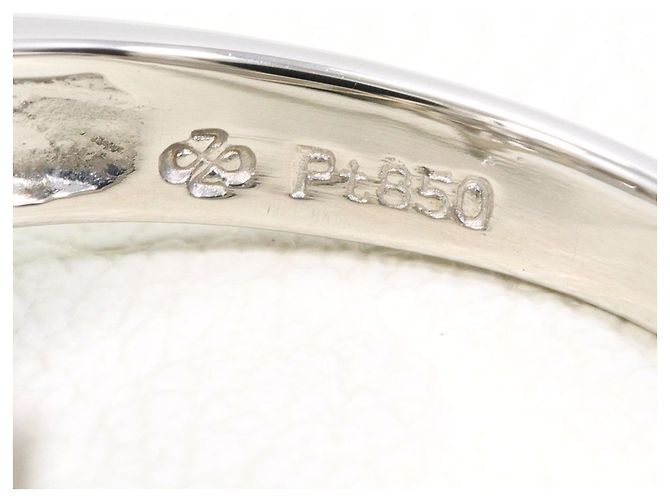 Autre Marque Platinum Band Ring with Diamond - view 5
