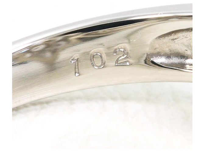 Autre Marque Platinum Band Ring with Diamond - view 6
