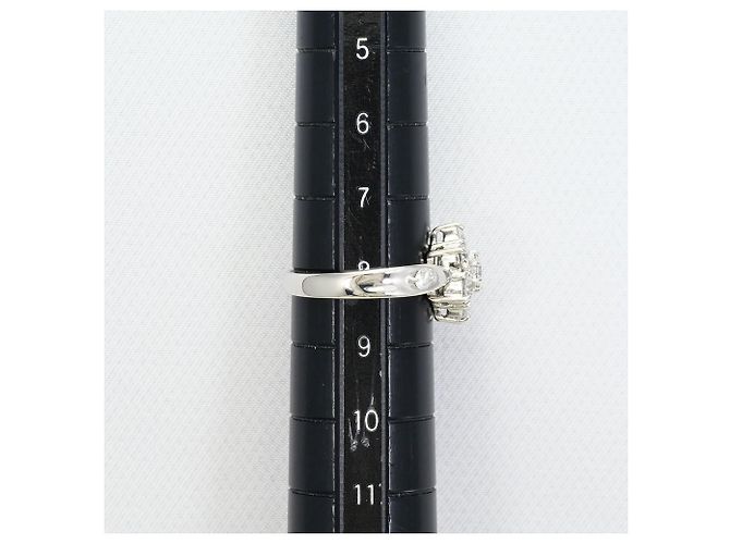 Autre Marque Platinum Band Ring with Diamond - view 8