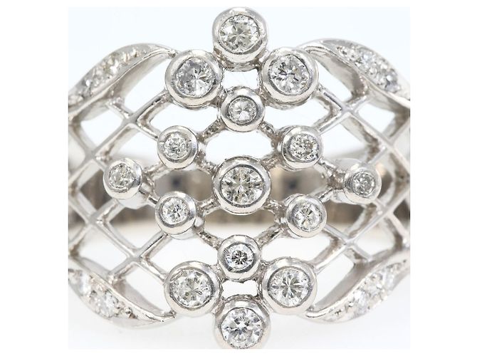 Autre Marque Platin-Bandring mit Diamant - Ansicht 2