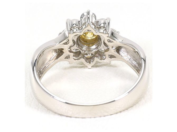 Autre Marque PT900 Platin-Bandring mit braunem Diamanten - Ansicht 3