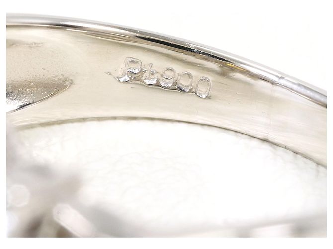 Autre Marque PT900 Platin-Bandring mit braunem Diamanten - Ansicht 4
