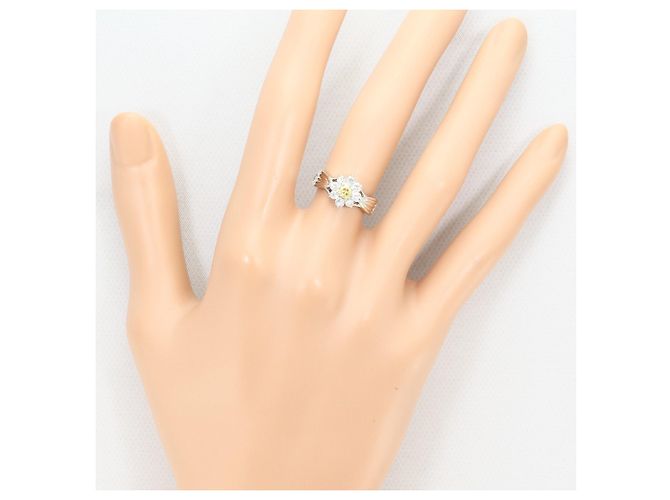 Autre Marque PT900 Platin-Bandring mit braunem Diamanten - Ansicht 6