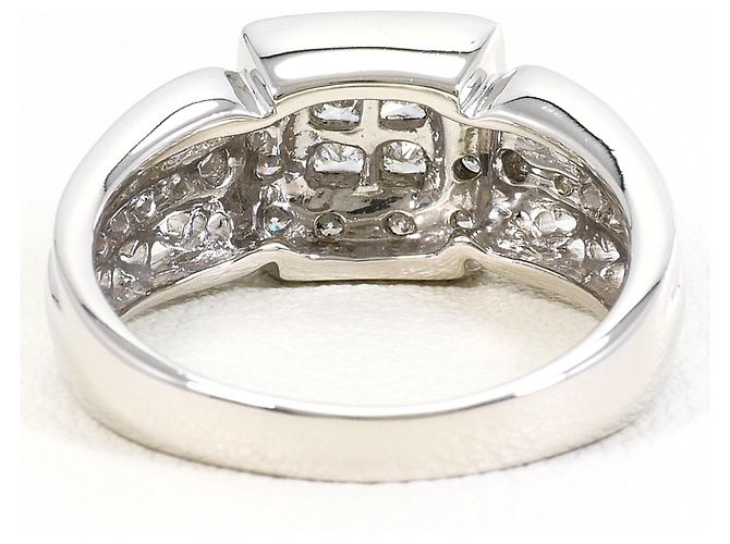 Autre Marque Anello fede in platino e diamanti - vista 4
