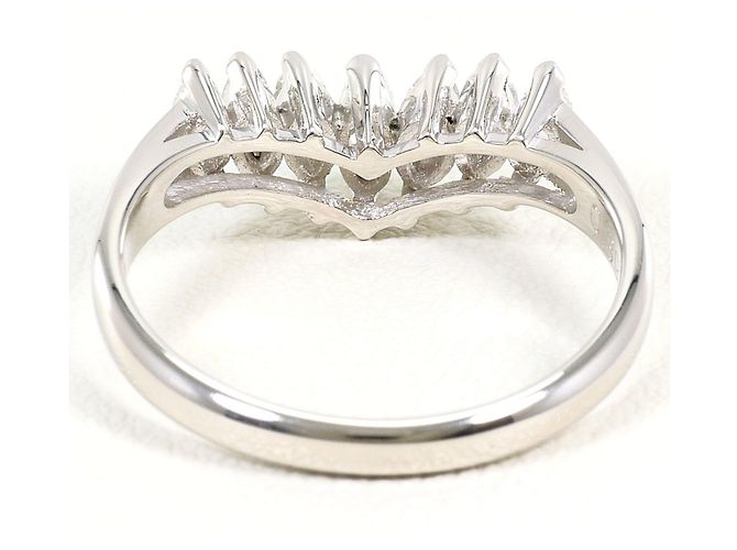 Autre Marque Anel aliança de platina com diamante - vista 3