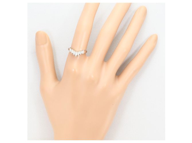 Autre Marque Anel aliança de platina com diamante - vista 6