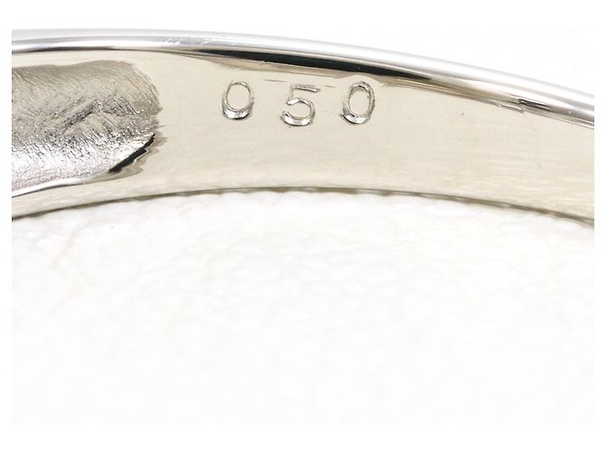 Autre Marque Platinum Band Ring with Diamond - view 5