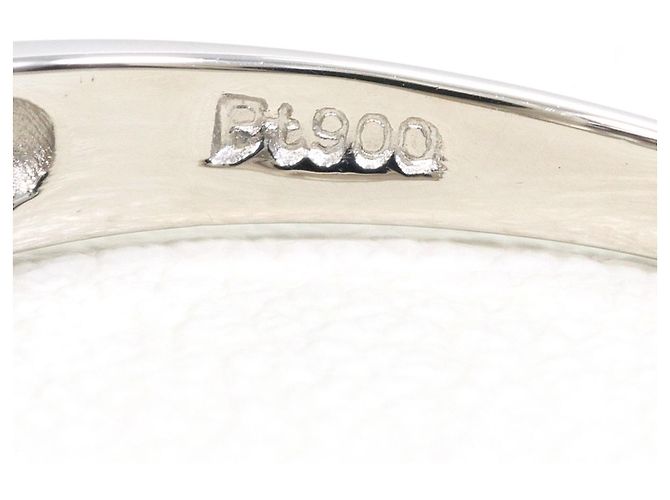 Autre Marque Platinum Band Ring with Diamond - view 6