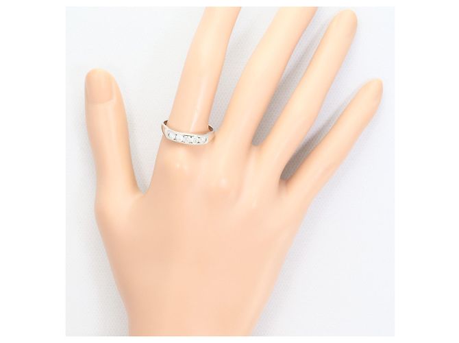 Autre Marque Platinum Band Ring with Diamond - view 7