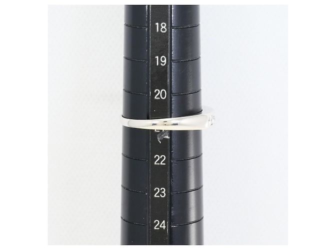 Autre Marque Platinum Band Ring with Diamond - view 8