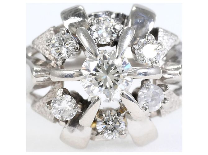Autre Marque Platin-Bandring mit Diamant - Ansicht 2