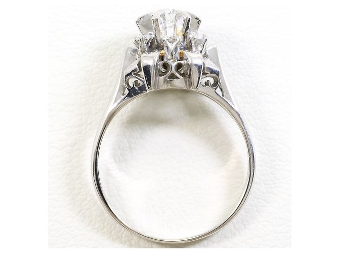 Autre Marque Platin-Bandring mit Diamant - Ansicht 3