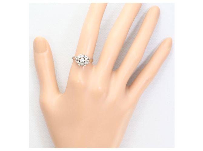 Autre Marque Platin-Bandring mit Diamant - Ansicht 6
