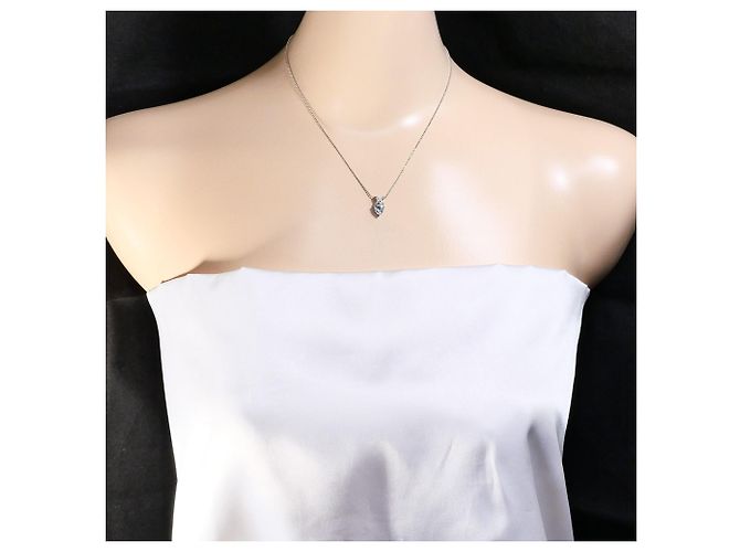 Autre Marque Colar em ouro branco 10K com aquamarine e diamante - vista 5