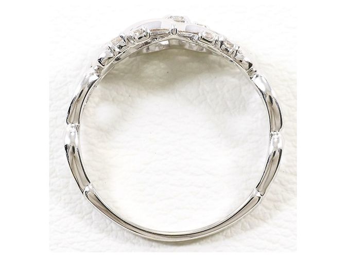 Autre Marque Ehering aus 10K Weißgold mit Diamant - Ansicht 2