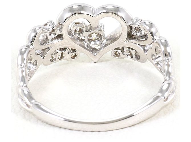 Autre Marque Ehering aus 10K Weißgold mit Diamant - Ansicht 3