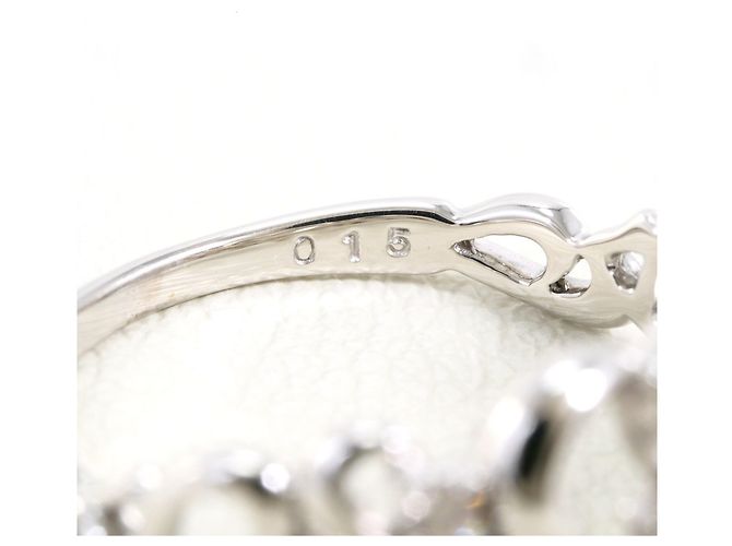Autre Marque Ehering aus 10K Weißgold mit Diamant - Ansicht 5