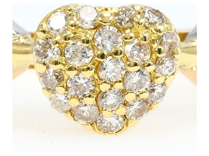 Autre Marque Platin- und Goldbandring mit Diamant - Ansicht 2