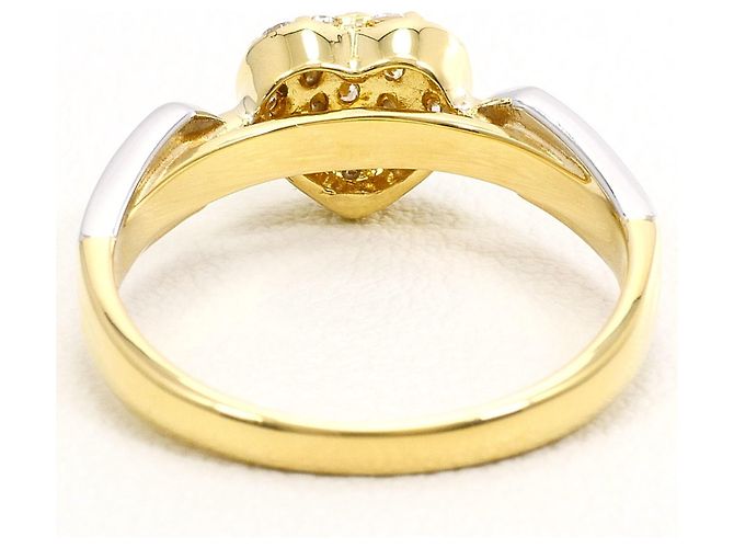 Autre Marque Platin- und Goldbandring mit Diamant - Ansicht 4