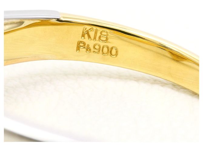 Autre Marque Platin- und Goldbandring mit Diamant - Ansicht 5