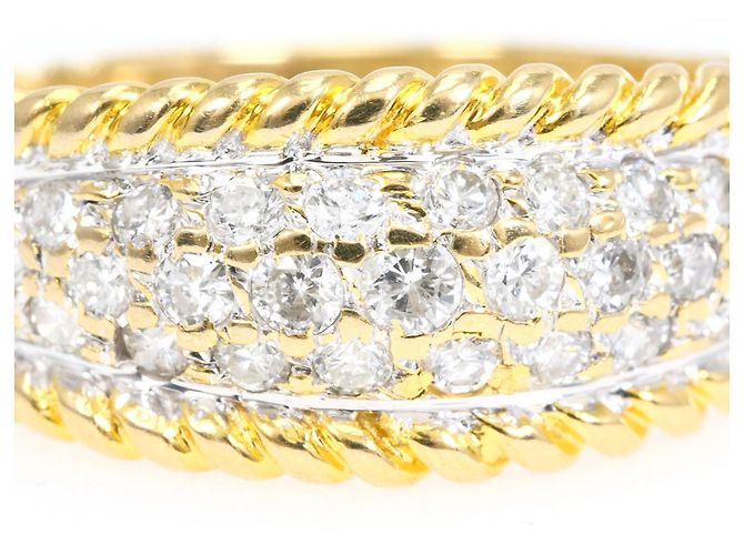Autre Marque Goldbandring 18K mit Diamant - Ansicht 2