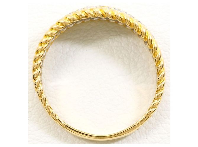 Autre Marque Goldbandring 18K mit Diamant - Ansicht 3