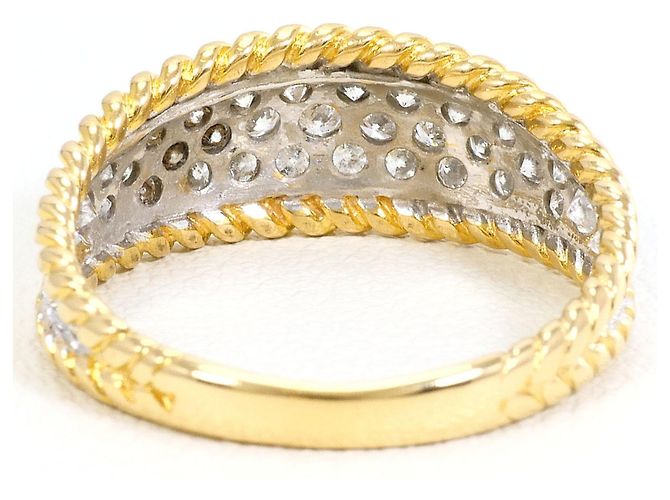 Autre Marque Goldbandring 18K mit Diamant - Ansicht 4
