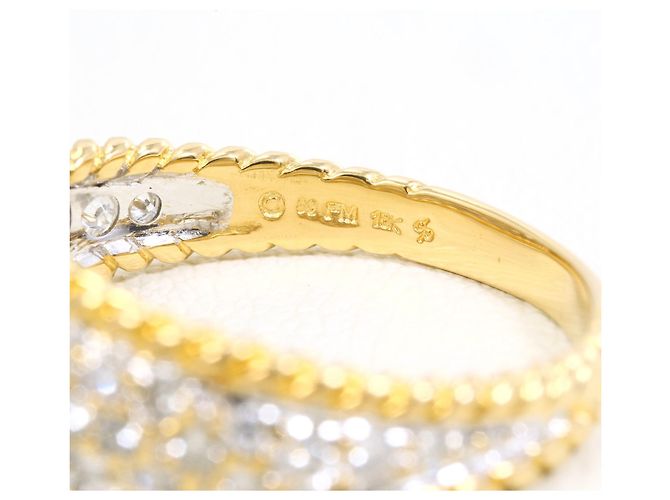 Autre Marque Goldbandring 18K mit Diamant - Ansicht 5
